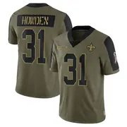Olive Men's Jordan Howden New Orleans Saints Limited 2021 Salute To Service Jersey